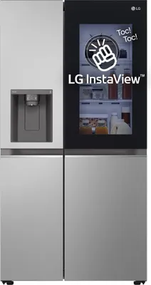 Produktbild von LG InstaView GSGV80PYLD Side-by-Side Kühlkombination Freistehend 635 l D Silber