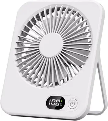 Immagine prodotto di Ventilatore portatile a 5 velocità, orientabile a 180°, bianco, ricaricabile