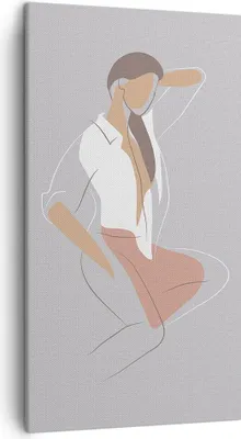 Produktbild von Bild auf Leinwand - Leinwandbild - Einteilig - Frau Grafik Modern - 45x80cm - Wand Bild - Wanddeko - Wandbilder - Leinwanddruck - Bilder - Wanddekoration - Leinwand bilder - Wandbild - PA45x80-4266