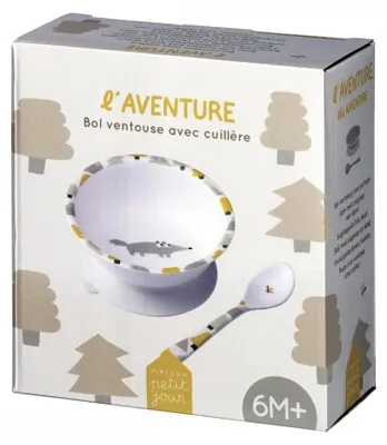 Produktbild von Petit Jour Kindergeschirr Saugnapf mit Abenteuerlöffel