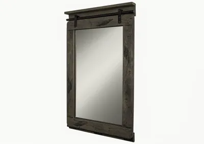 Immagine prodotto di MASSIVMOEBEL24 | specchio in legno di Mango 60x8x100 grigio scuro laccato RAILWAY