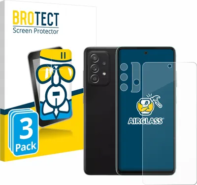 Produktbild von 3x BROTECT Schutzglas für Samsung Galaxy A52 (Display+Kamera) Schutzfolie Panzer Folie Glas Display Schutz klar