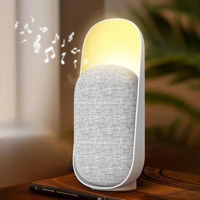 Zdjęcie produktu dla Głośnik Bluetooth 3 w 1 + lampka nocna + urządzenie do odtwarzania białego szumu, głośnik dla niemowląt, ładowalna lampka nocna dla dzieci, głośnik Bluetooth z lampką nocną do sypialni, prezent