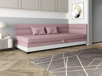 Produktbild von Einzelbett mit Polsterung 100x195 NALINDA PLUS 2 - rosa/weiß