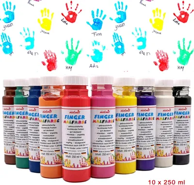 Produktbild von Fingermalfarbe 10er Set je 250 ml