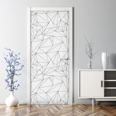 Produktbild von Dekorative Türposter selbstklebend Wandaufkleber Türaufkleber Kreise schwarz-weiß 70 x 200 cm