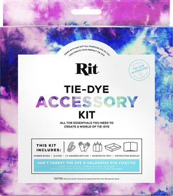 Image de Kit d'accessoires Rit Tie-Dye : kit complet de bricolage textile à faire soi-même