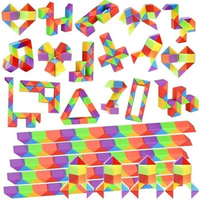 Obrázek produktu pro Kouzelná hadí kostka, puzzle se 24 dílky, 24 bloků, pro děti, jako dárek k narozeninám, barevné