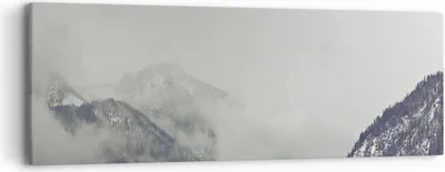 Produktbild von Bild auf Leinwand - Leinwandbild - Einteilig - Berge Wald Nebel - 90x30cm - Wand Bild - Wanddeko - Wandbilder - Leinwanddruck - Bilder - Wanddekoration - Leinwand bilder - Wandbild - AB90x30-4270