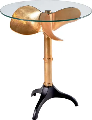 Image de Table moderne avec plateau en verre doré de 75 cm pour le salon - ACHETER MAINTENANT