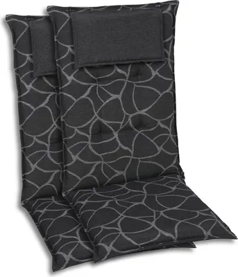 Produktbild von GO-DE Textil, Sesselauflage Hochlehner, 2er-Set, Farbe: anthra, Maße ca.: 120 cm x 50 cm x 7 cm