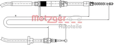 Image de Câble de frein de stationnement arrière METZGER pour VW PASSAT B5