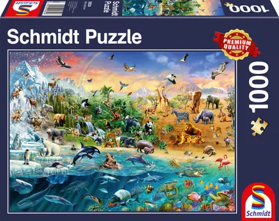Produktbild von 1000 Teile Schmidt Spiele Puzzle Die Welt der Tiere 58324