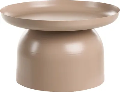 Produktbild von BELIANI Couchtisch Taupe Metall Rund Moderner Stil Geometrische Form Designer Tisch Wohnzimmer