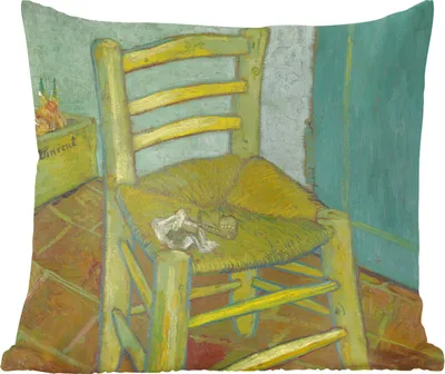 Produktbild von MuchoWow® Zierkissen Sofakissen Wohnzimmer Dekokissen 45x45 cm Der Stuhl von Vincent - Vincent van Gogh - Schlafpolster - Polster für das Sofa