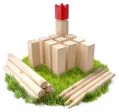 Imagen del producto de Omgoods - Juego de Kubb - Set de juego vikingo original de madera