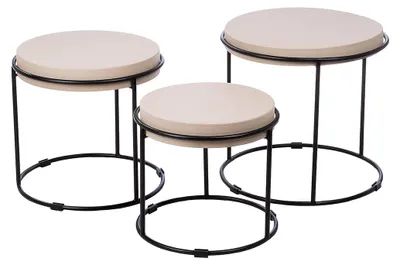 Produktbild von Gilde 3er Set, Beistelltisch, rund, "Rotonda", Eisen, grau, VE 1, H. 47 cm, D. 48.5 cm 59012 4063387590126