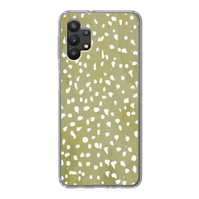 Produktbild von MuchoWow® Handyhülle Schutzhülle Hülle für Samsung Galaxy A32 5G Polka dots - Weiß - Grün Silikon Softcase Handy Hülle - Softcase