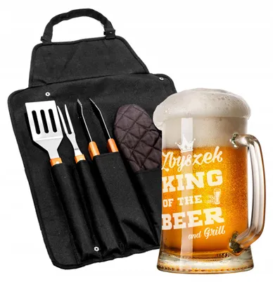 Produktbild von Personalisiertes Grillset mit Bierkrug und Gravur