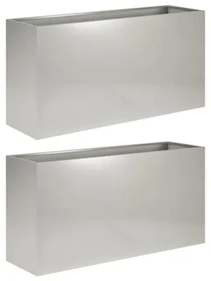 Produktbild von vidaXL Garten-Pflanzgefäß 2 stk. Silber 100 x 30 x 50 cm Edelstahl