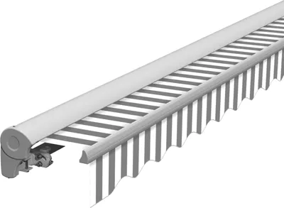 Produktbild von Eclipse "Standard" manuell Halbkassettenmarkise 4x3 m Tuch: Grau-Weiß