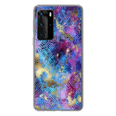 Produktbild von MuchoWow® Handyhülle Schutzhülle Hülle für Huawei P40 Pro Marmor - Farbe - Geometrische Formen Silikon Softcase Handy Hülle - Schutz