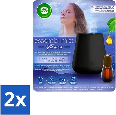 Obrázek produktu pro Air Wick Essential Mist - automatická sada osvěžovačů vzduchu - vnitřní klid - eukalyptus a levandule - hodnotné balení - 2 kusy