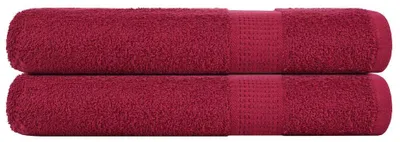 Image de vidaXL Serviettes de sauna FROGN, lot de 2, bordeaux, 80 x 200 cm, 360 g/m²