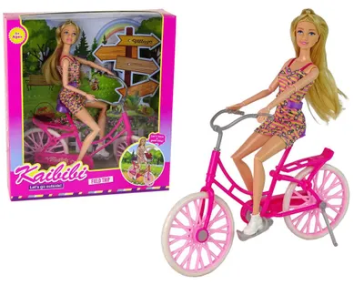 Produktbild von LEAN Toys 15172 Puppe auf dem Fahrrad, rosa