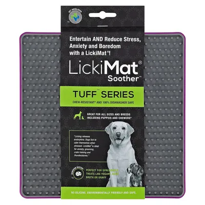 Zdjęcie produktu dla LickiMat Soother Tuff mata do lizania dla psów - 20 x 20 cm, kolor: fioletowy, rozmiar: mały - 20 x 20 cm