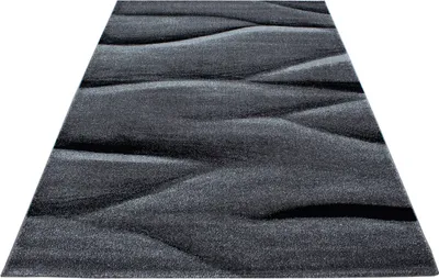 Produktbild von Kurzflor Teppich Wohnzimmer Schwarz 160x230 Rechteck Ombre Design aus Polypropylen