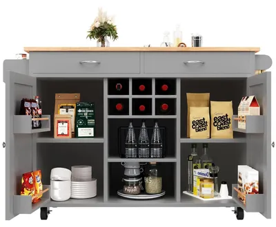 Productafbeelding van Keukeneiland met opbergruimte, 102x45x92 cm, grijs