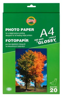 Produktbild von Fotopapier A4 -  weiß, glänzend -  20 Blatt  150 g/m²