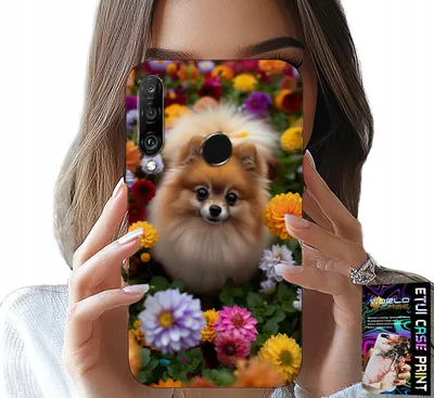 Immagine prodotto di Custodia Per Huawei P30 Lite - Cane Carino, Custodia Pomerania + Vetro