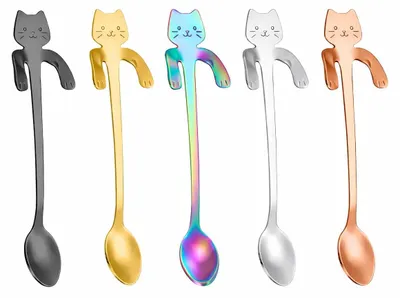 5er-Set Kaffeelöffel aus Edelstahl, 11,6 cm, Dessertlöffel