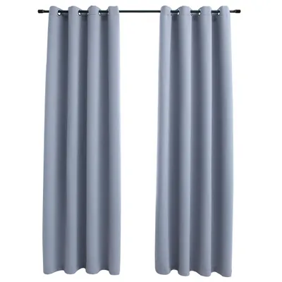 Immagine prodotto di vidaXL Tende oscuranti con occhielli in metallo 2 pz. Grigio 140x175 cm