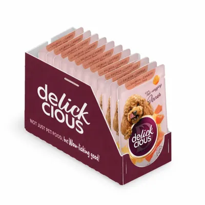 Produktbild von Delickcious Hunde-Nassfutter Lachs & Karotte, 12x85 g