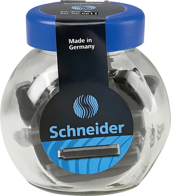 Produktbild von Schneider Tintenpatrone schwarz Glas 30 Stück