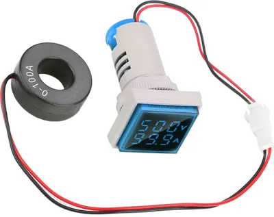 Produktbild von LED-Digitalanzeige für Wechselspannungs- und Strommessung, 22 mm, 0-100 A (blau)