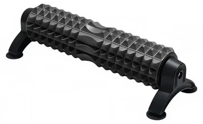 Image de Rouleau en mousse - Rouleau de yoga/fascia - Longueur 45 cm - Avec support - Pour le massage musculaire et la relaxation - Yoga et Pilates - Noir