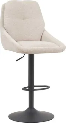 Obrázok produktu pre Barová stolička Sabine – 50 x 60 x 100–121 cm – nastaviteľná – otočná – ecru