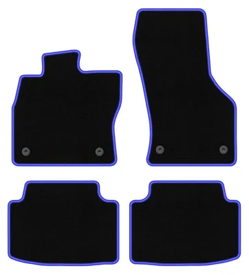 Image de Tapis de sol en moquette noir/bleu pour Volkswagen Tiguan II 2015- 4 pièces