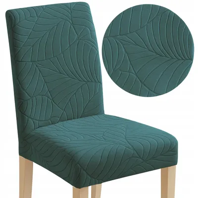 Produktbild von Stuhlhusse - Flaschengrün Jacquard - Universeller Stuhlbezug - Passend für Henriksdal - Waschbar