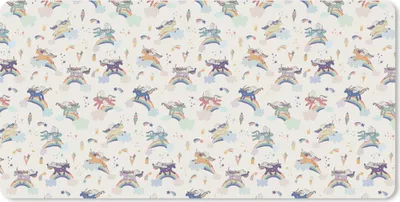 Produktbild von MuchoWow® Schreibtischunterlage Einhorn - Regenbogen - Muster 80x40 cm - XXL Mauspad - Gaming Mauspad