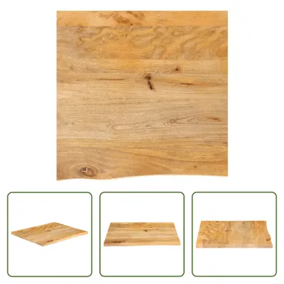 Produktbild von The Living Store Tischplatte mit Baumkante 40x40x3,8 cm Massivholz Mango