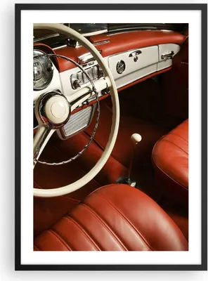 Produktbild von Gerahmtes Poster - Schwarzer Rahmen - Auto Innenraum Klassisch - 50x70 cm - Wand Bild - Wanddeko - Wandbilder - Wandposter - Bilderrahmen - Bilder - Kunstdruck - Wandbild - P2BPA50x70-0149