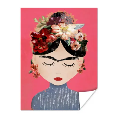 Produktbild von MuchoWow® Poster – Frida Kahlo – Frau – Vintage – Blumen – Kunst – 90x120