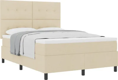 Produktbild von Boxspringbett mit Matratze Creme 160 x 200 cm Stoff