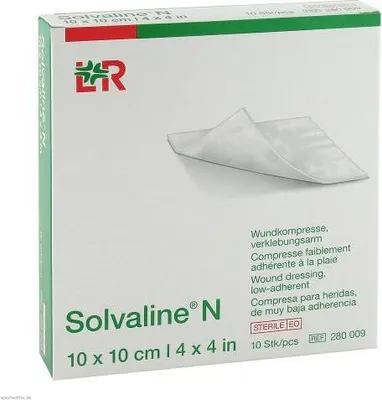 Produktbild von Solvaline N Kompressen, steril 10 x 10cm, Pack: 10 Stück | Packung (10 Stück)