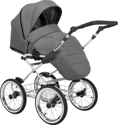 Immagine prodotto di Carrozzina Kunert Romantic 2in1 grigia con ruote pneumatiche e telaio grigio